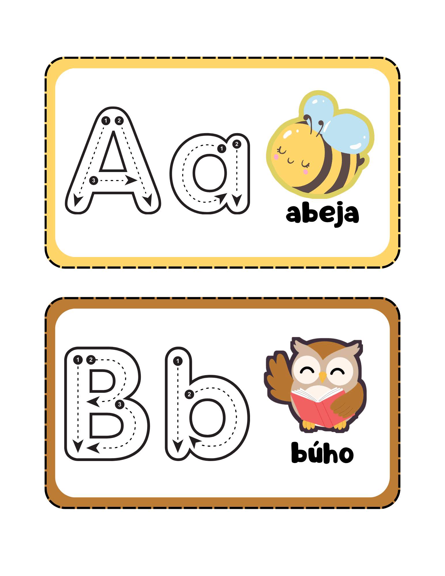 Bonus tarjetas del abecedario